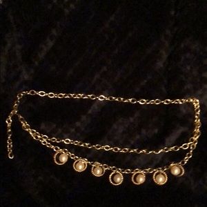 Bundle & Save! Small gold-tone and pearl belt